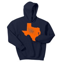 Distressed Houston Texas Baseball Fan Kids Hoodie