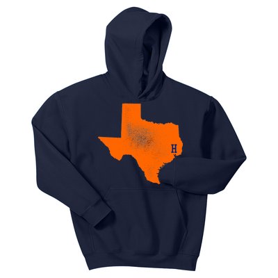 Distressed Houston Texas Baseball Fan Kids Hoodie