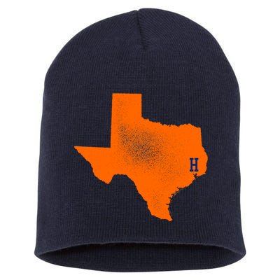 Distressed Houston Texas Baseball Fan Short Acrylic Beanie