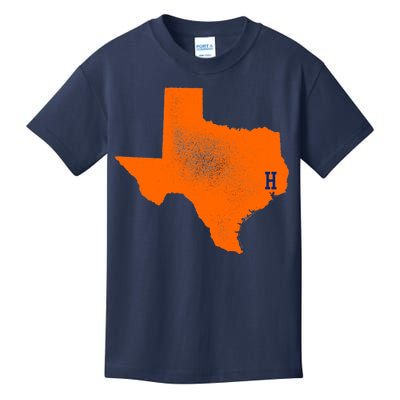 Distressed Houston Texas Baseball Fan Kids T-Shirt