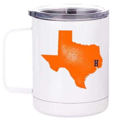 Distressed Houston Texas Baseball Fan 12 oz Stainless Steel Tumbler Cup