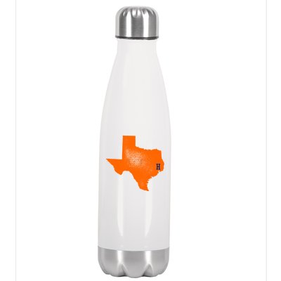 Distressed Houston Texas Baseball Fan Stainless Steel Insulated Water Bottle