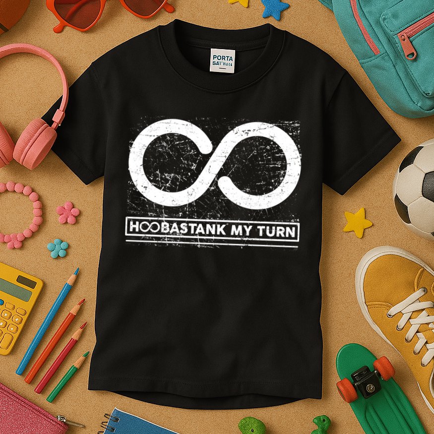 Distressed Infinity Hoobastank My Turn  Kids T-Shirt