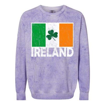 Distressed Ireland Vintage Flag Colorblast Crewneck Sweatshirt