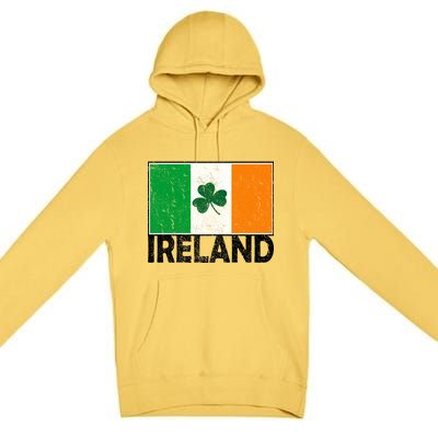 Distressed Ireland Vintage Flag Premium Pullover Hoodie