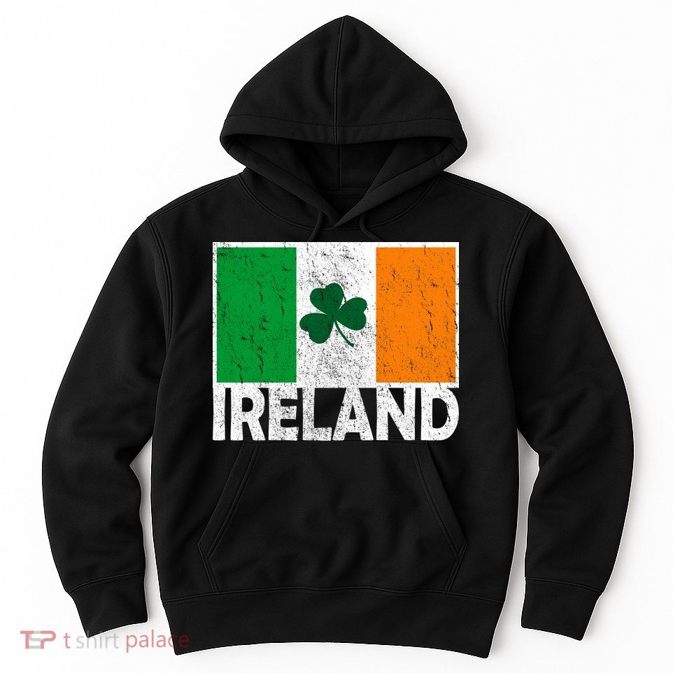 Distressed Ireland Vintage Flag Hoodie