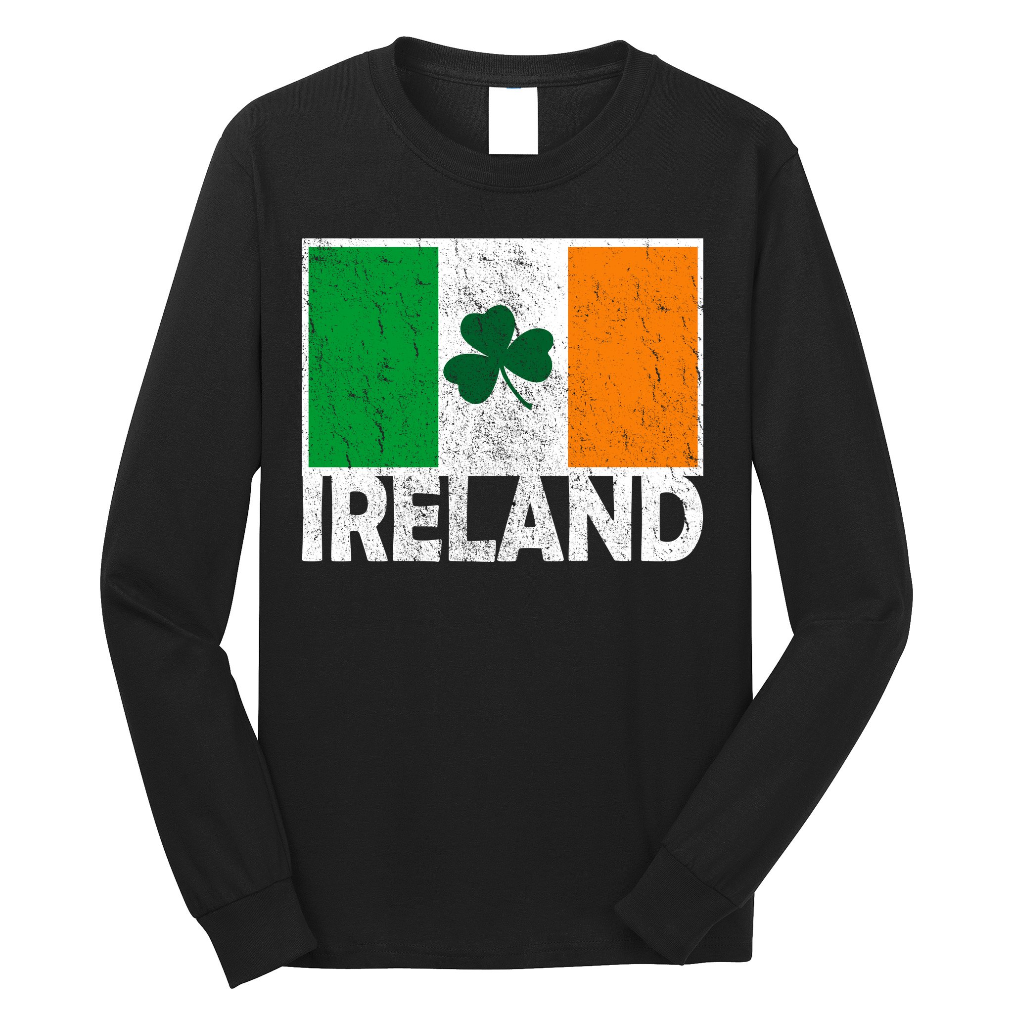 Distressed Ireland Vintage Flag Long Sleeve Shirt