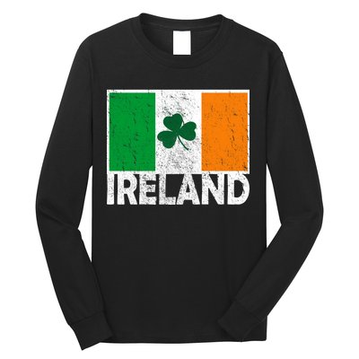 Distressed Ireland Vintage Flag Long Sleeve Shirt