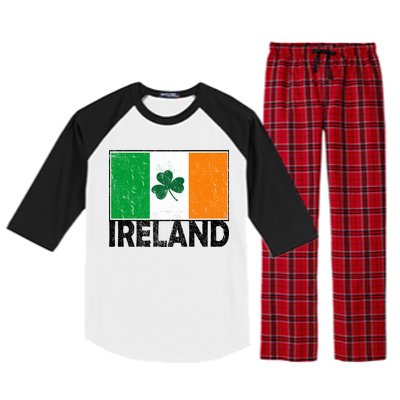 Distressed Ireland Vintage Flag Raglan Sleeve Pajama Set