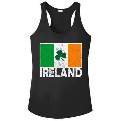 Distressed Ireland Vintage Flag Ladies PosiCharge Competitor Racerback Tank