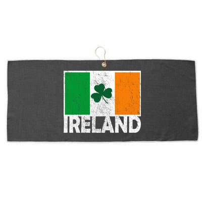 Distressed Ireland Vintage Flag Large Microfiber Waffle Golf Towel