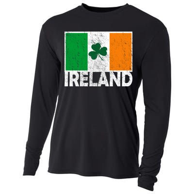 Distressed Ireland Vintage Flag Cooling Performance Long Sleeve Crew