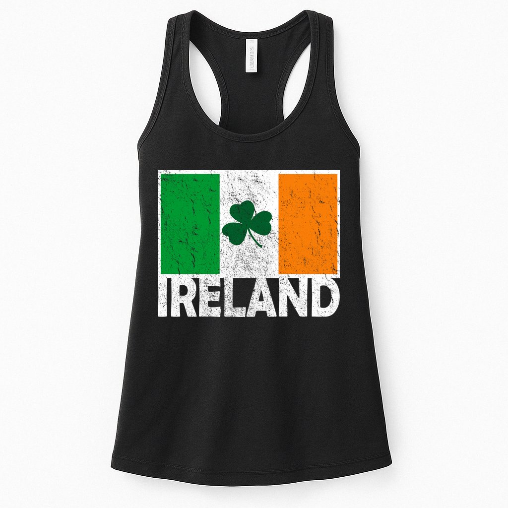 Distressed Ireland Vintage Flag Womens Tank Top