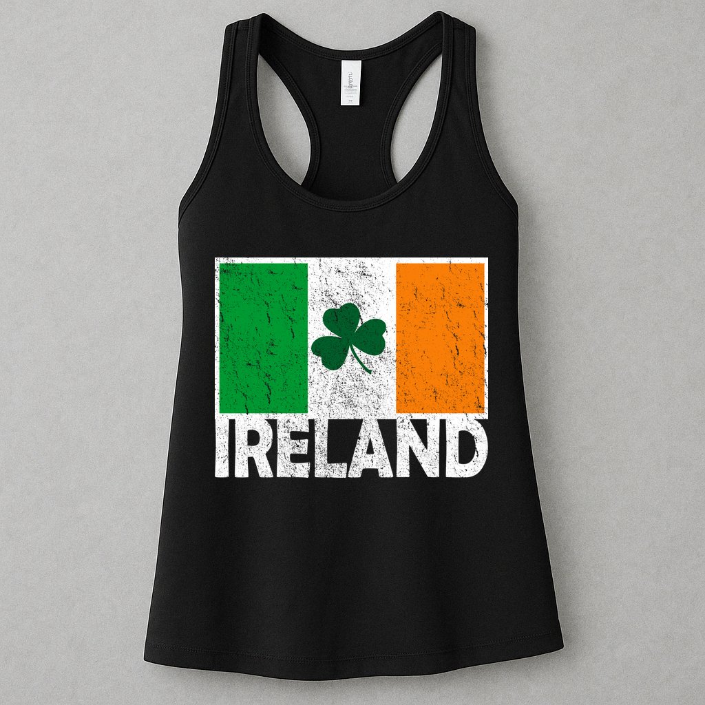 Distressed Ireland Vintage Flag Womens Tank Top