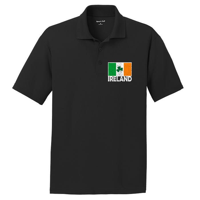 Distressed Ireland Vintage Flag PosiCharge RacerMesh Polo