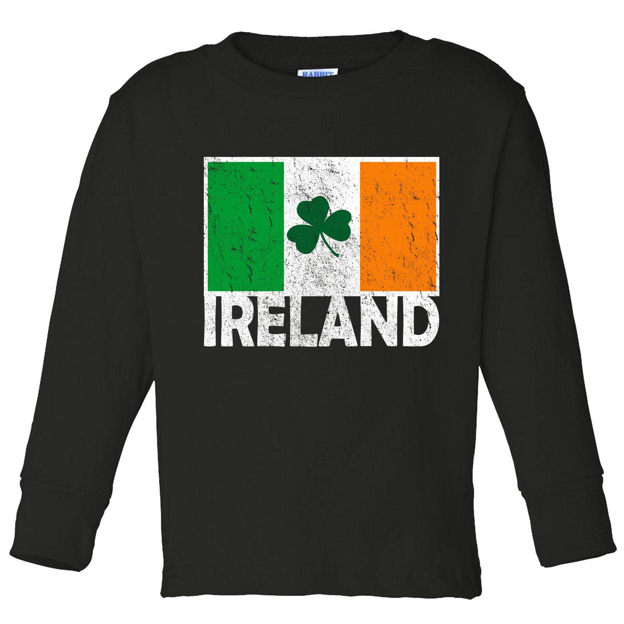 Distressed Ireland Vintage Flag Toddler Long Sleeve Shirt
