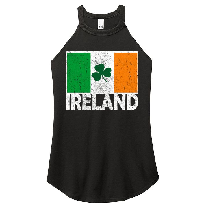 Distressed Ireland Vintage Flag Women's Perfect Tri Rocker Tank