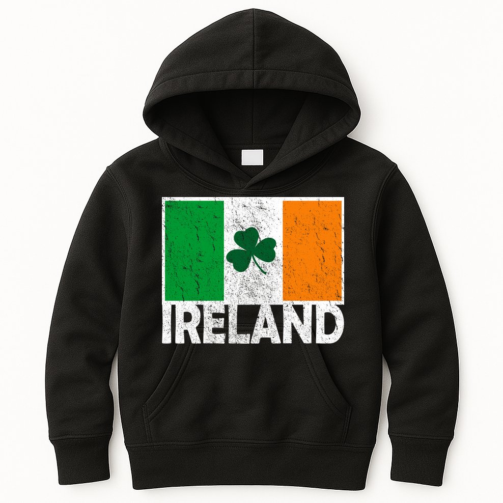 Distressed Ireland Vintage Flag Kids Hoodie