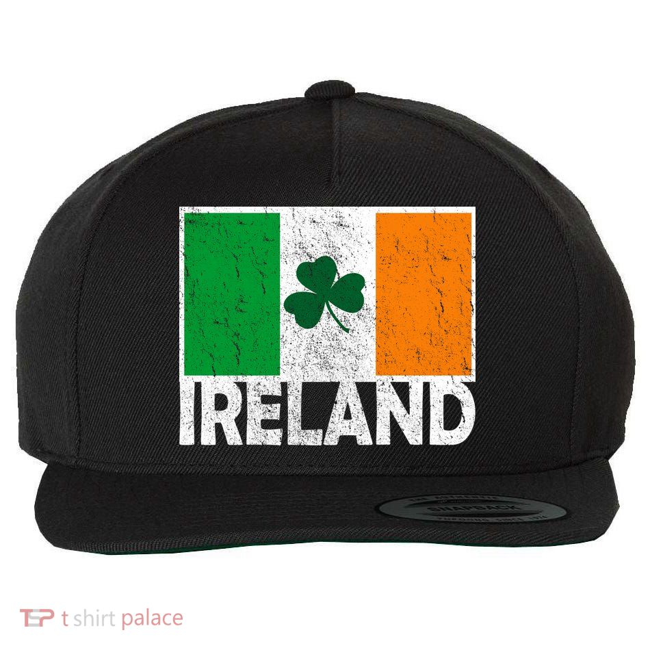 Distressed Ireland Vintage Flag Wool Snapback Cap