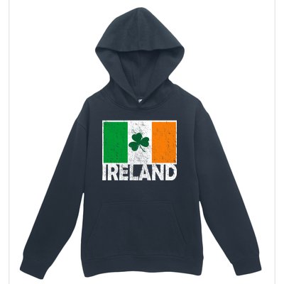 Distressed Ireland Vintage Flag Urban Pullover Hoodie