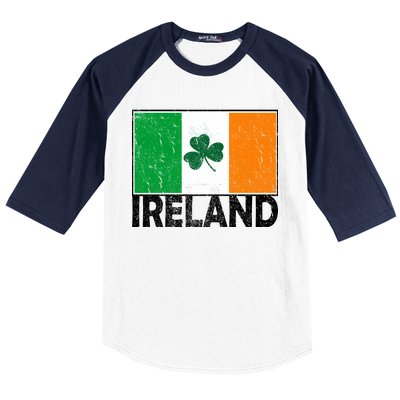 Distressed Ireland Vintage Flag Baseball Sleeve Shirt