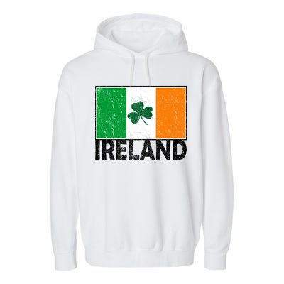 Distressed Ireland Vintage Flag Garment-Dyed Fleece Hoodie