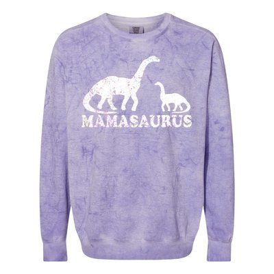 Distressed Mamasaurus Mom Mama Mother Dinosaur Colorblast Crewneck Sweatshirt