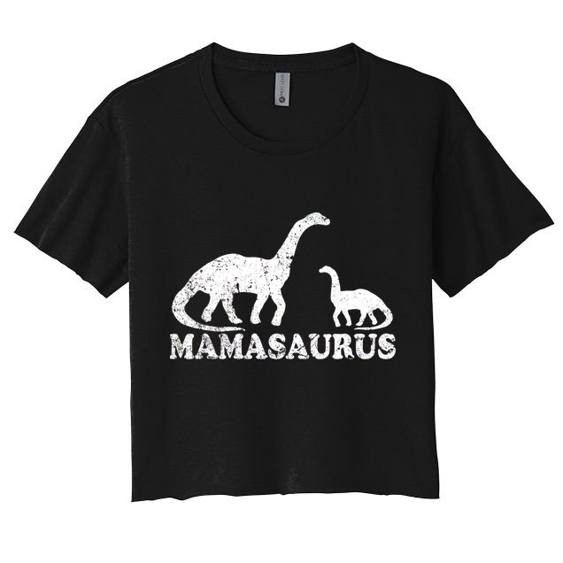 Distressed Mamasaurus Mom Mama Mother Dinosaur Crop Top