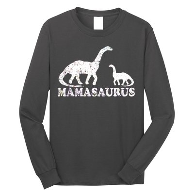 Distressed Mamasaurus Mom Mama Mother Dinosaur Long Sleeve Shirt