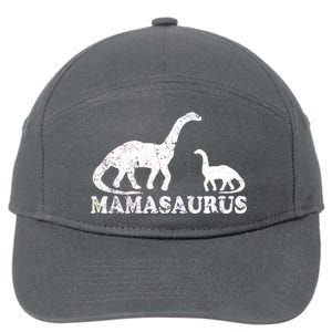 Distressed Mamasaurus Mom Mama Mother Dinosaur 7-Panel Snapback Hat