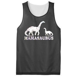 Distressed Mamasaurus Mom Mama Mother Dinosaur Mesh Reversible Basketball Jersey Tank