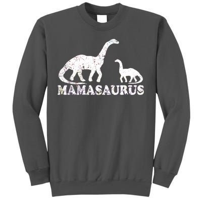 Distressed Mamasaurus Mom Mama Mother Dinosaur Tall Sweatshirt