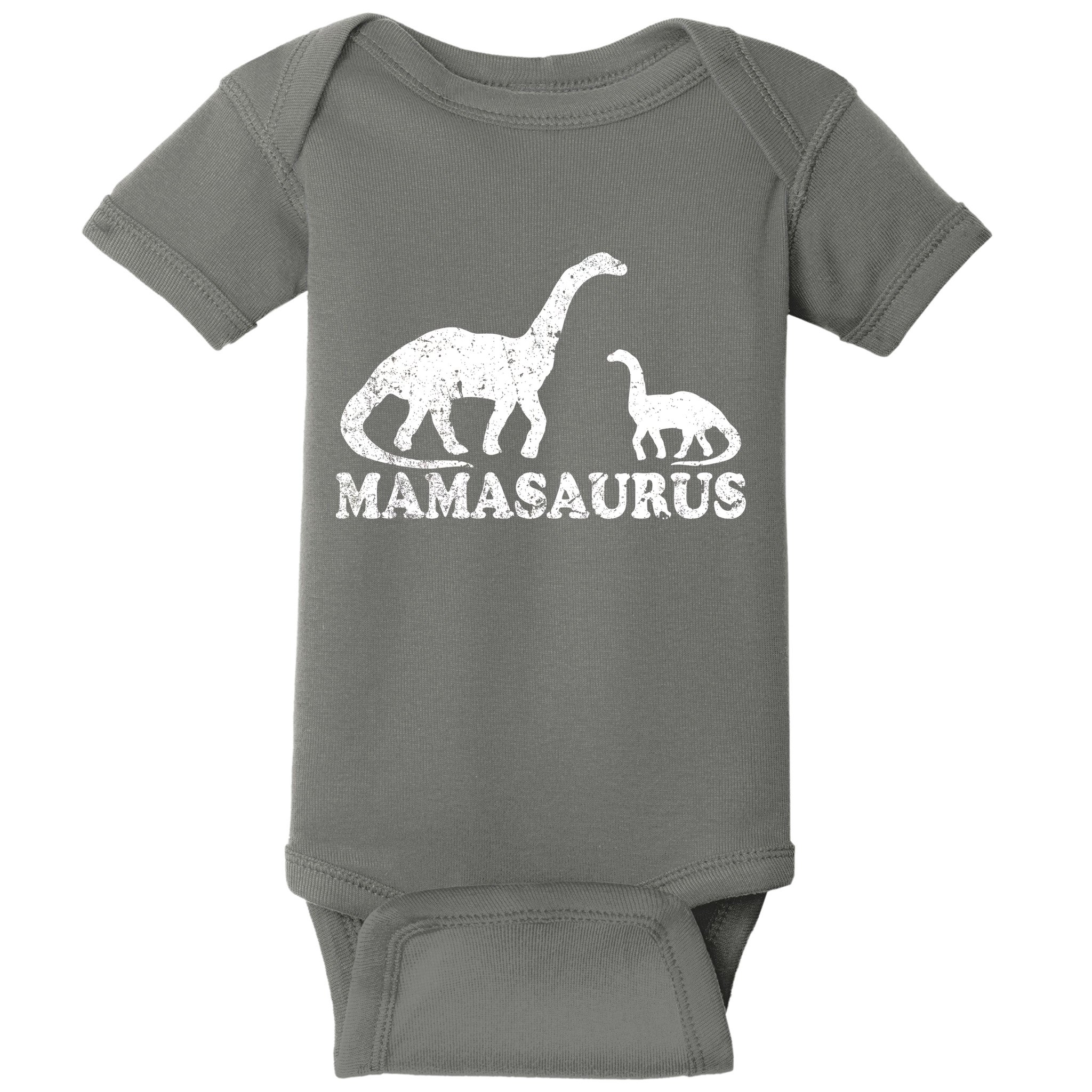 Distressed Mamasaurus Mom Mama Mother Dinosaur Baby Bodysuit