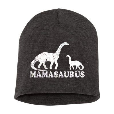 Distressed Mamasaurus Mom Mama Mother Dinosaur Short Acrylic Beanie