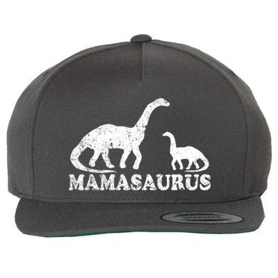 Distressed Mamasaurus Mom Mama Mother Dinosaur Wool Snapback Cap