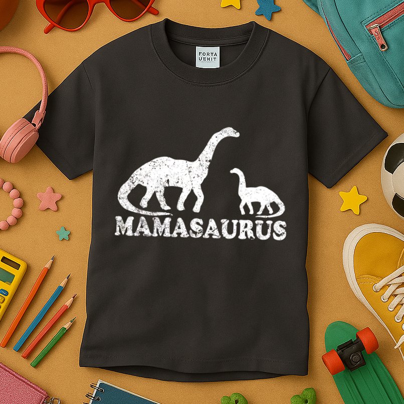 Distressed Mamasaurus Mom Mama Mother Dinosaur Kids T-Shirt