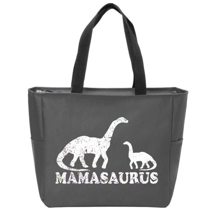 Distressed Mamasaurus Mom Mama Mother Dinosaur Zip Tote Bag