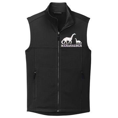 Distressed Mamasaurus Mom Mama Mother Dinosaur Collective Smooth Fleece Vest