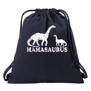 Distressed Mamasaurus Mom Mama Mother Dinosaur Drawstring Bag