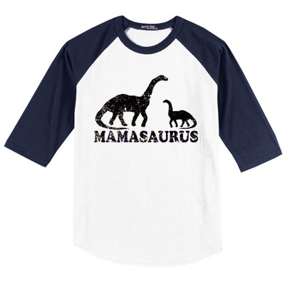 Distressed Mamasaurus Mom Mama Mother Dinosaur Baseball Sleeve Shirt