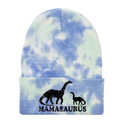 Distressed Mamasaurus Mom Mama Mother Dinosaur Tie Dye 12in Knit Beanie