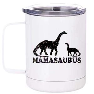 Distressed Mamasaurus Mom Mama Mother Dinosaur 12 oz Stainless Steel Tumbler Cup