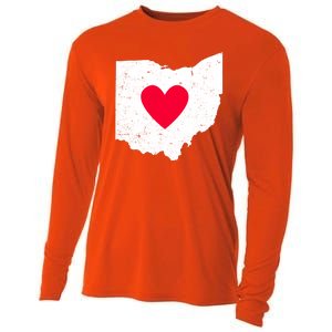 Distressed Ohio State Love Cooling Performance Long Sleeve Crew