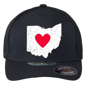 Distressed Ohio State Love Flexfit Unipanel Trucker Cap