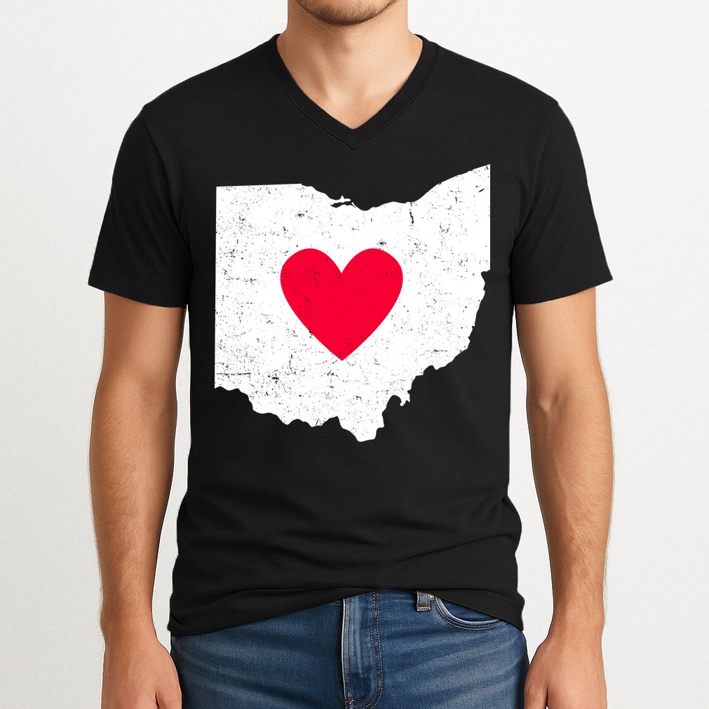 Distressed Ohio State Love V-Neck T-Shirt