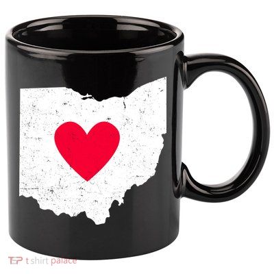 Distressed Ohio State Love 11oz C Handle Ceramic Mug