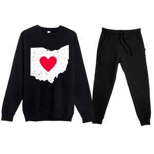 Distressed Ohio State Love Premium Crewneck Sweatsuit Set