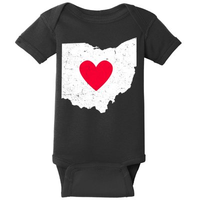 Distressed Ohio State Love Baby Bodysuit