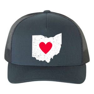 Distressed Ohio State Love Yupoong Adult 5-Panel Trucker Hat