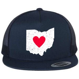 Distressed Ohio State Love Flat Bill Trucker Hat